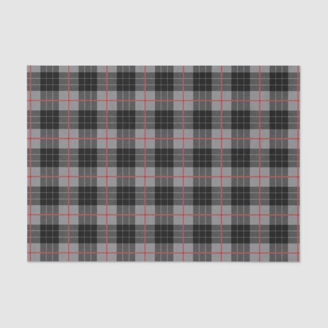 Papier Mousseline Tartan gris flanc noir plaid (Recto)
