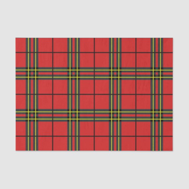 Papier Mousseline Tartan jaune rouge (Recto)
