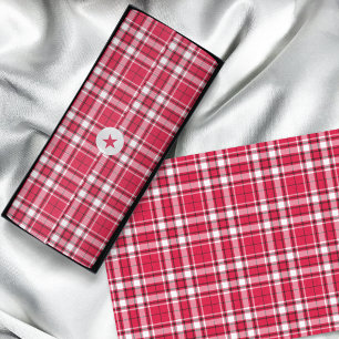 Papier Mousseline Tartan - Noir blanc rouge
