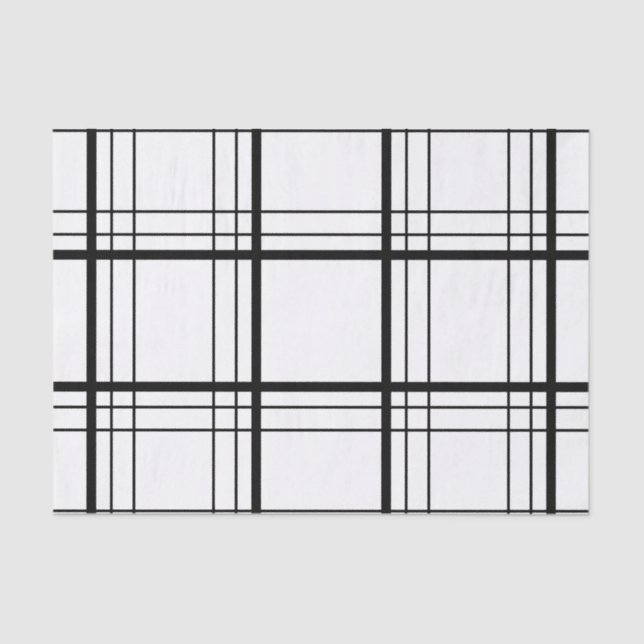 Papier Mousseline Tartan noir et blanc (Recto)