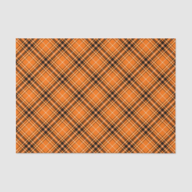 Papier Mousseline Tartan orange d'Halloween (Recto)