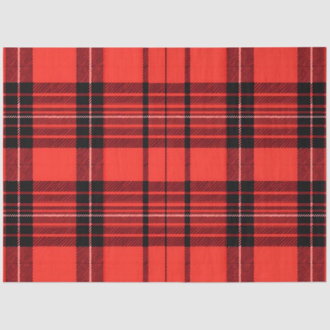 Papier Mousseline Tartan Plaid Rouge traditionnel Collection moderne (Recto)
