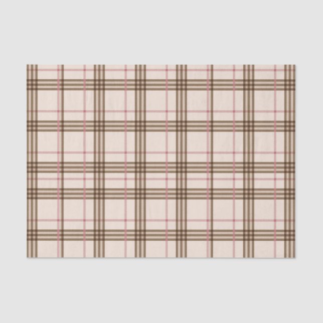 Papier Mousseline Tartan Tartan Brown Beige tendance (Recto)