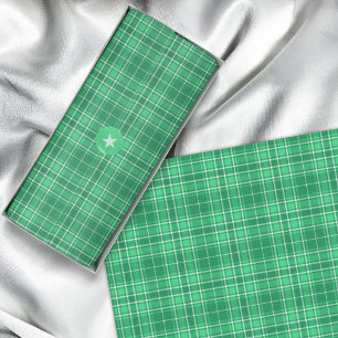Papier Mousseline Tartan - Vert foncé vibrant au Vert pastel