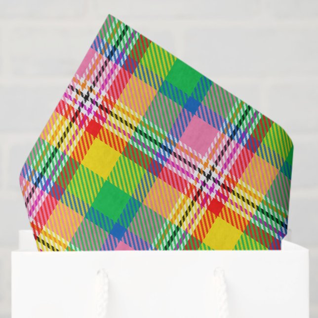 Papier Mousseline Tartan vert rose (Créateur téléchargé)