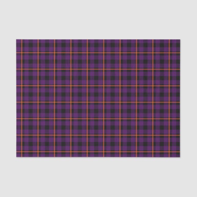 Papier Mousseline Tartan violet et orange moyen 02 (Recto)