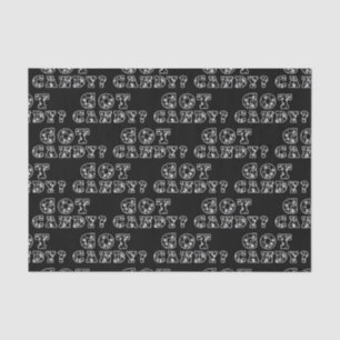 Papier Mousseline T'as du bonbon ? Halloween noir et blanc