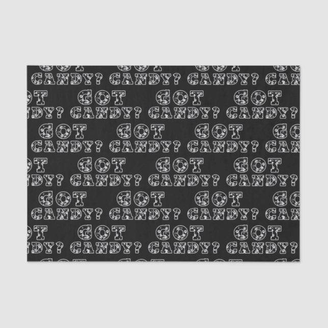 Papier Mousseline T'as du bonbon ? Halloween noir et blanc (Recto)