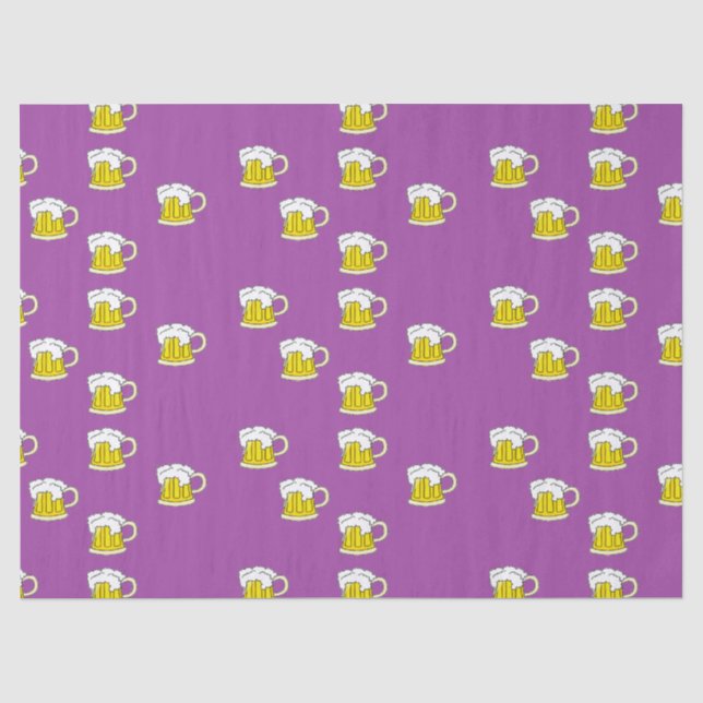 Papier Mousseline Tasse à bière mousseuse sur violet (Recto)