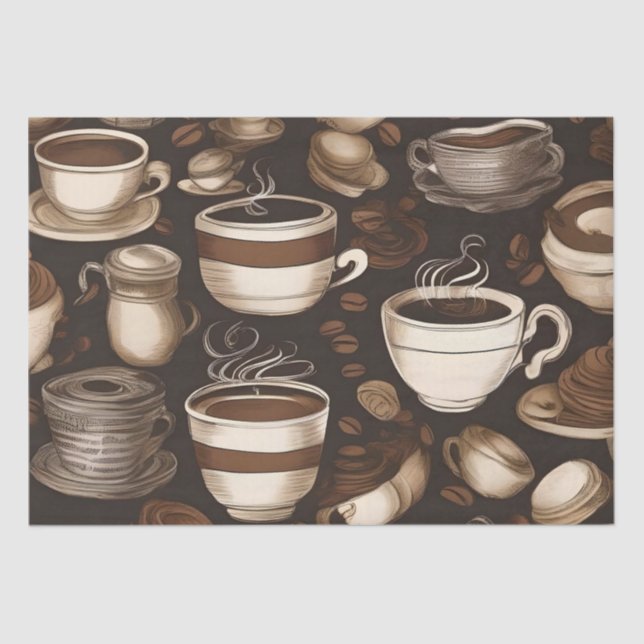 Papier Mousseline Tasses à café découpage /  (Recto)
