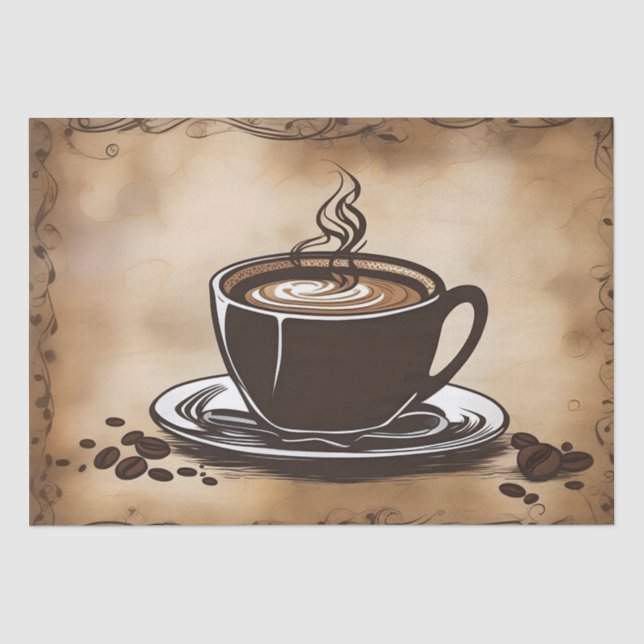 Papier Mousseline Tasses de café au latte découpage /  (Recto)