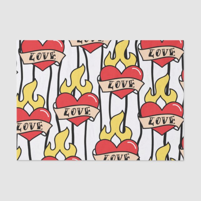 Papier Mousseline Tatouage cardiaque rétro (Recto)