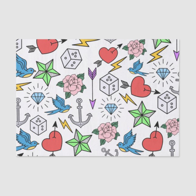 Papier Mousseline Tatouage de la vieille école (Recto)