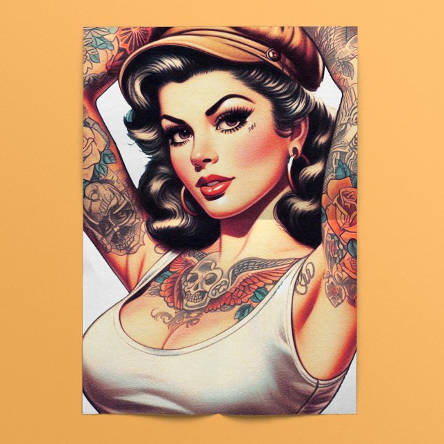 Papier Mousseline Tatouage Old School Pin-Up (Créateur téléchargé)