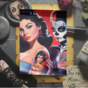 Papier Mousseline Tatouages écolières Pin-ups