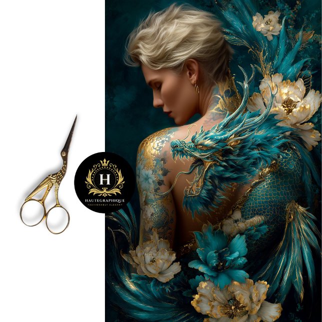 Papier Mousseline Tattooed Woman Dragon Fantasy Tissue Paper (Créateur téléchargé)