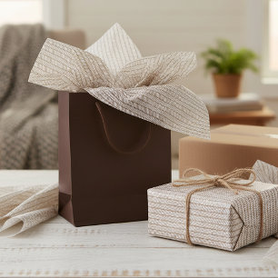 Papier Mousseline Taupe Neutre Brun Beige Blanc Rayures Zigzag