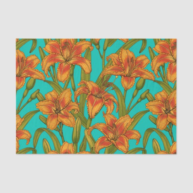 Papier Mousseline Tawny fleurs quotidiennes (Recto)