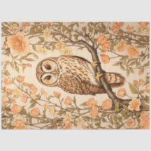 Tawny Owl Peach Blossoms William Morris Inspiré