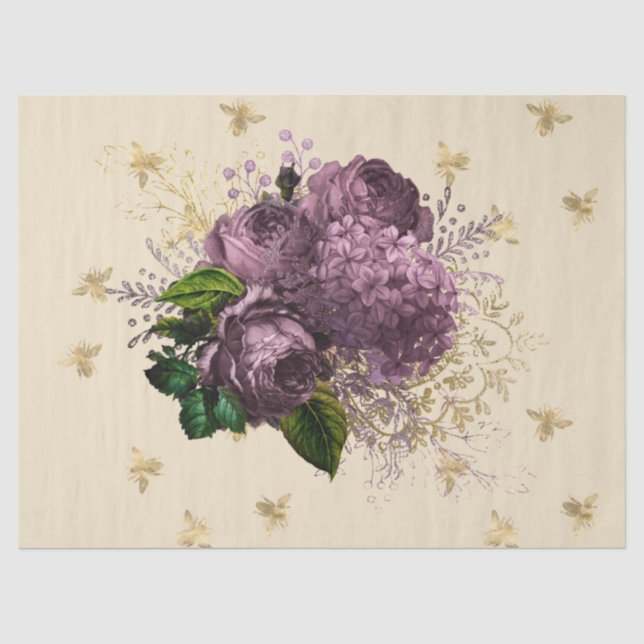 Papier Mousseline Tea Garden Bee Series Design 34 (Recto)
