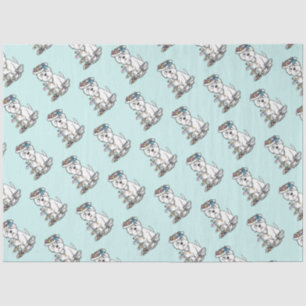 Papier Mousseline Tea Party Westie - West Highland White Terrier