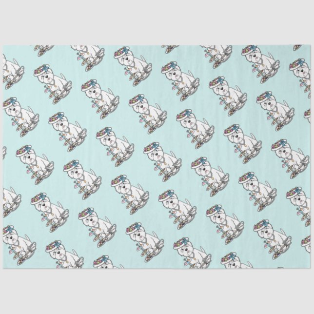 Papier Mousseline Tea Party Westie - West Highland White Terrier (Recto)