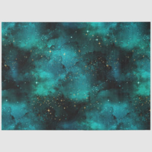 Papier Mousseline Teal galaxy Series Design 1