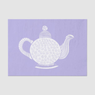 Papier Mousseline Teapot blanc sur lavande
