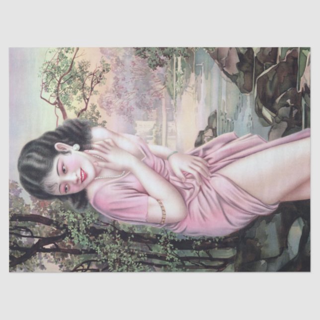 Papier Mousseline Tease en Stream Oasis par Shanghai China Girl (Recto)