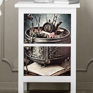 Papier Mousseline Técherie antique avec Cauldron et livres d'orthogr