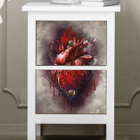Técherie | Coeur avec goutte rouge et or saignant