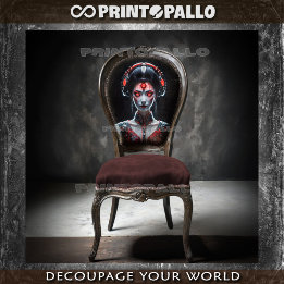 Papier Mousseline Techno Japanese cyborg Geisha 