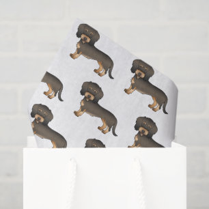 Papier Mousseline Teckel à poil dur sanglier Motif de chien mignon