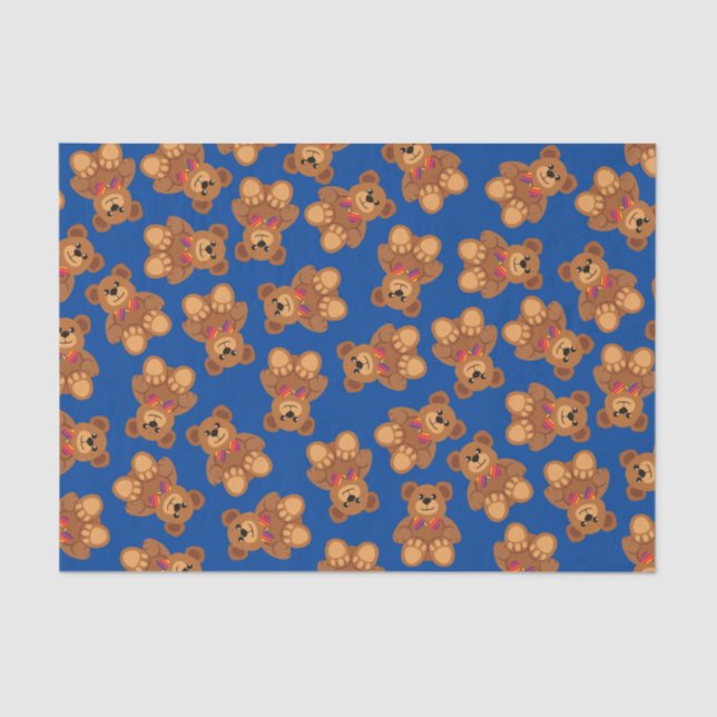 Papier Mousseline Teddy Bear Rainbow Cute 1ère fête anniversaire (Recto)