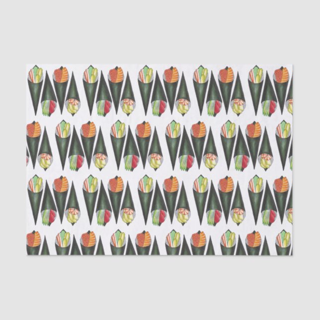 Papier Mousseline Tempaki Sushi Rolls À Main Rolls Cuisine Japonaise (Recto)