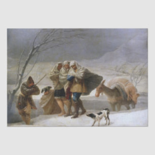 Papier Mousseline Tempête de neige en hiver (par Francisco Goya)