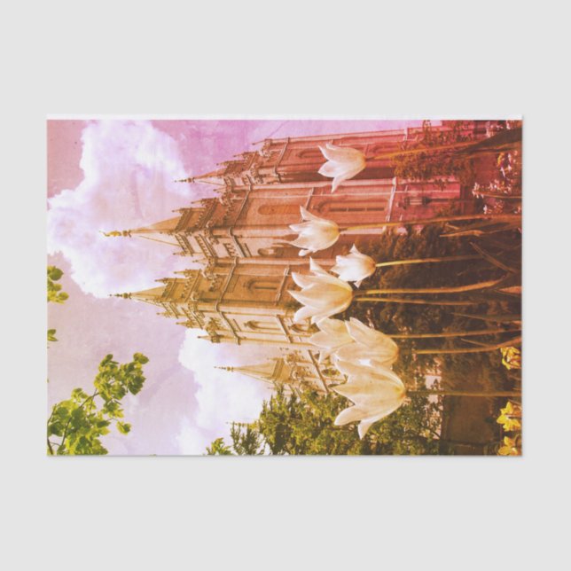 Papier Mousseline Temple mormon de Salt Lake City, Utah (Recto)