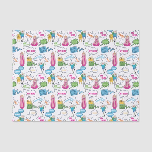 Papier Mousseline Temps d'aventure | Motif d'appel de caractères (Recto)