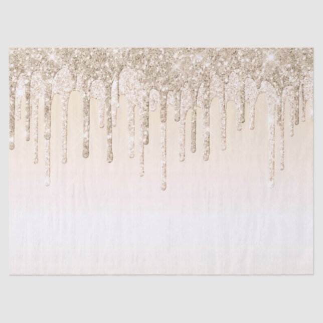 Papier Mousseline Tendance Parties scintillant Champagne Beige Drive (Recto)