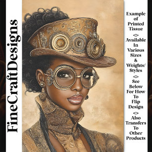 Papier Mousseline Tendance Steampunk Dark Skin Woman AD1Z Découpage