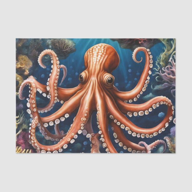 Papier Mousseline Tentacles Mer profonde (Recto)