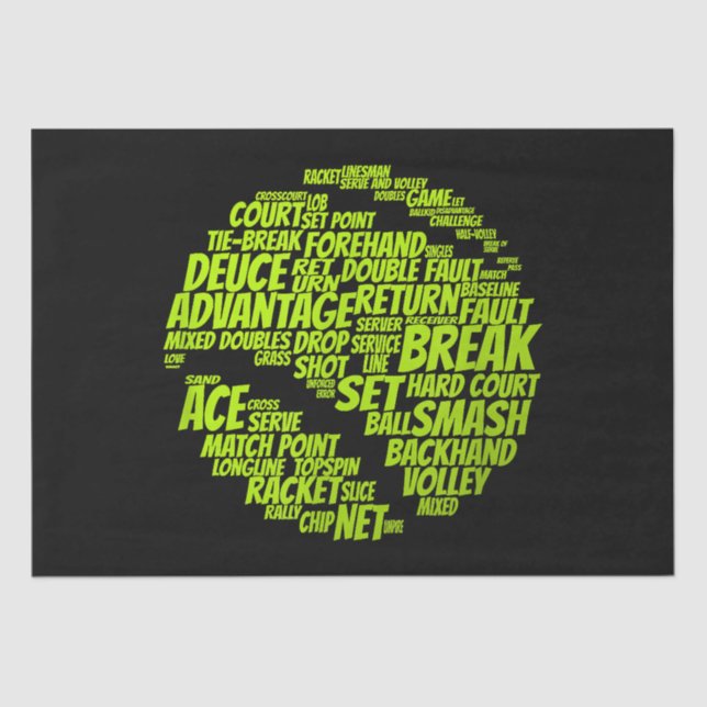 Papier Mousseline Termes Tennis Joueur De Tennis Jouer Tennis Ball (Recto)