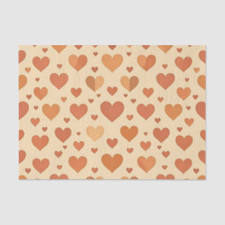 Papier Mousseline Terracotta Heart Scatter Pattern