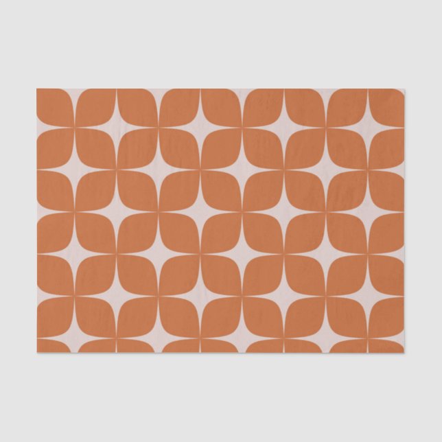 Papier Mousseline Terracotta Mid Century Moderne Elegant Boho (Recto)