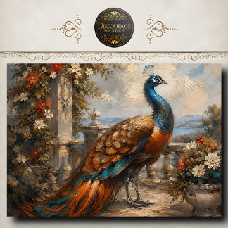 Papier Mousseline Terrasse du Paon Rustique Decoupage