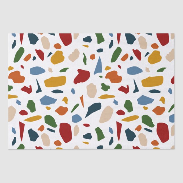 Papier Mousseline Terrazzo Motif coloré (Recto)