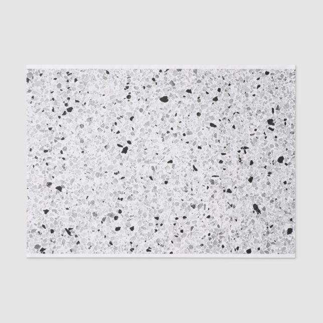 Papier Mousseline Terrazzo Noir & Blanc Texture do-it-yourself Loft  (Recto)