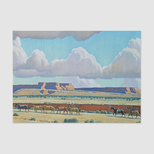 Papier Mousseline "Terre sauvage des Navajo" de Maynard Dixon (Recto)