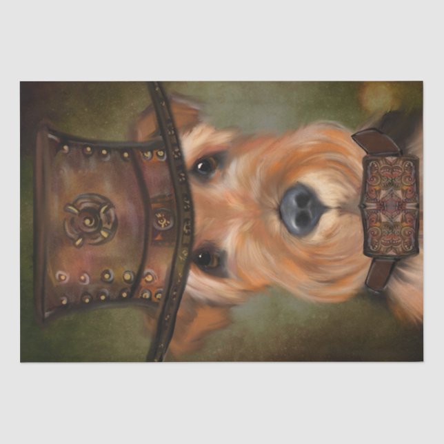 PAPIER MOUSSELINE TERRIER AIREDALE  (Recto)