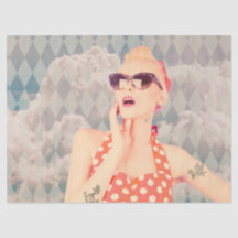Tête dans les nuages Pin Up Style Retro Girl